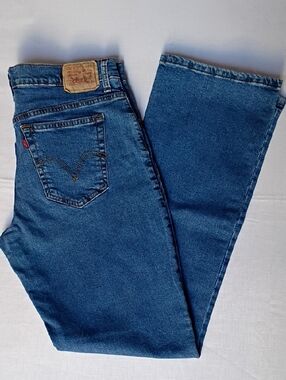 Levi's 550 Jeans Relaxed Boot Cut Women's Size 14 Blue Stretch Denim Jeans